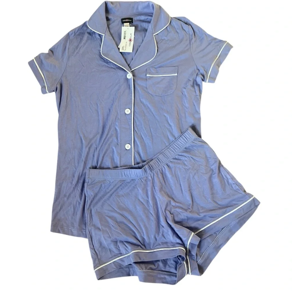 Cosabella Purple Lavender Pajama Set Pima Cotton NWT Size Small Petite - Picture 1 of 10